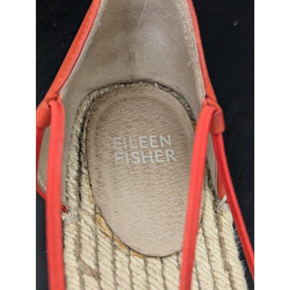 Eileen Fisher Lee Espadrille Sandals Orange Jute Womens 6 Summer Spring Casual - Picture 9 of 9